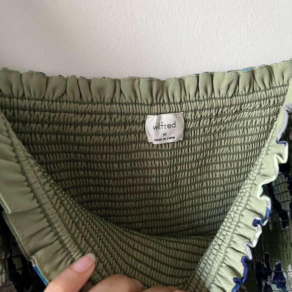 Aritzia Wilfred Tempest Green Floral Smocked Dress - Medium - Picture 4 of 11